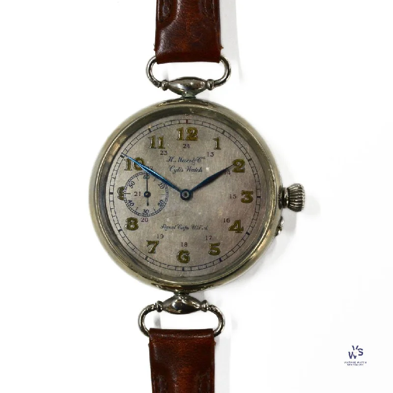 Men's Military Watches with Non-Reflective Case-H.Moser & Cie - Cylis Watch - US Signal Corps - Pocket Watch Conversion - c.1910
