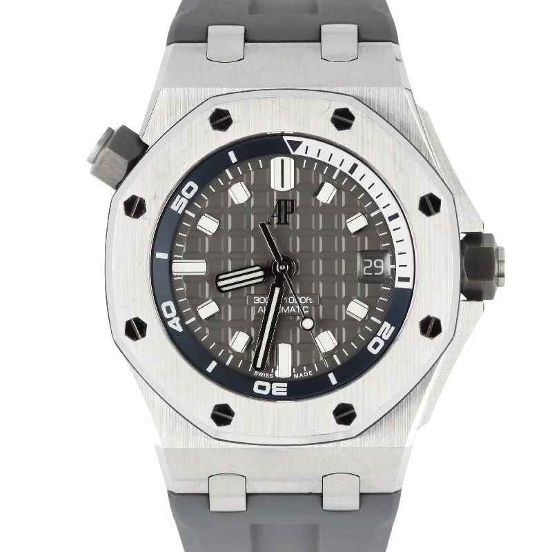 Audemars Piguet Extra Large Watches for Women-UNPOL. Audemars Piguet Royal Oak Offshore Steel Gray 42mm 15720ST Rubber Watch