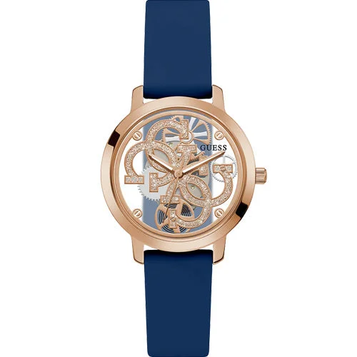 Women's Pilot Watches with Advanced Navigation-Guess Quattro Clear Rose Gold Dial Women 37mm GW0452L1