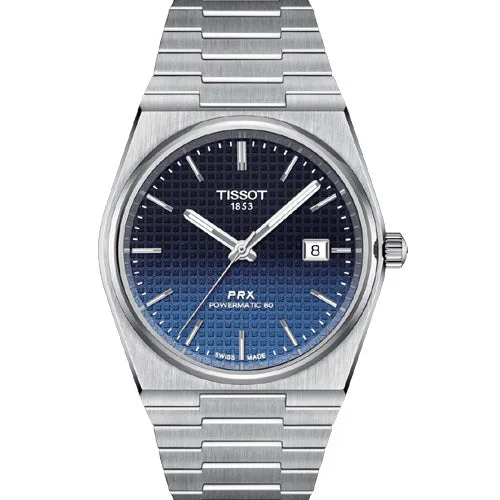 Women's Heritage Watches for Law Enforcement-Tissot T-Classic PRX Blue Dial Men 40mm T1374071105101