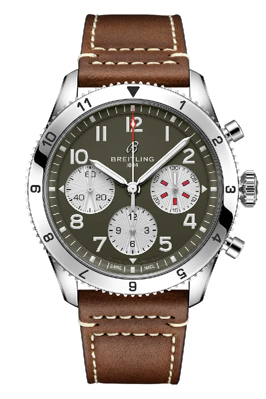 Men's American Made Style Dress Watches for Local Craftsmanship-Breitling Classic AVI Chronograph 42 Curtiss Warhawk A233802A1L1X1