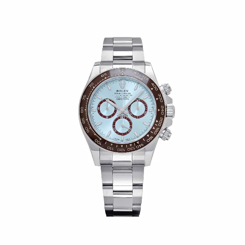 men's Rolex watches with ruby bezel -​Rolex Daytona 126506 Platinum Ice Blue Dial