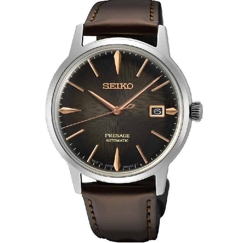 Men's Seiko American Made Style Watches-Seiko Presage SRPJ17J 'The Irish Coffee' Cocktail Time
