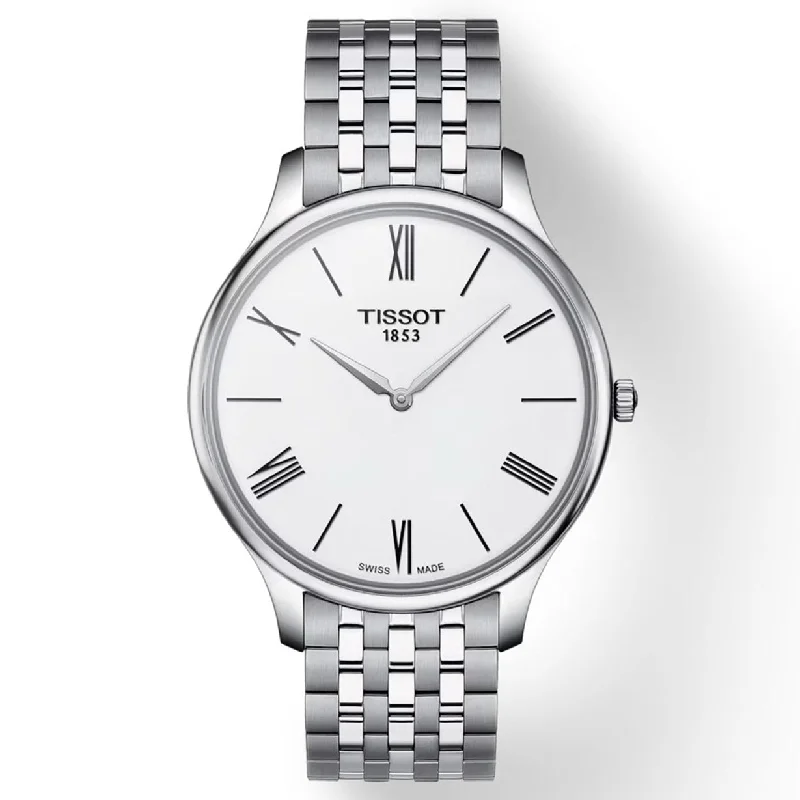 Women's Heritage Watches for UV Protection-Tissot T-Classic White Dial Men 39mm
