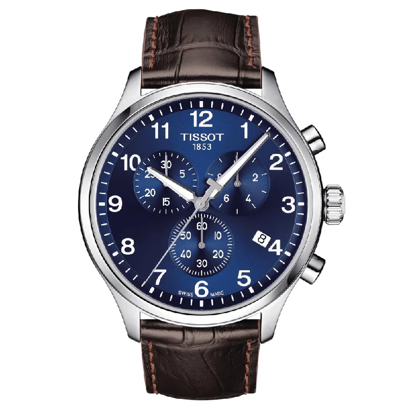 Women's Chronograph Watches for Military Personnel-Tissot Chrono XL 45mm Blue Dial Quartz Gents Watch T1166171604700