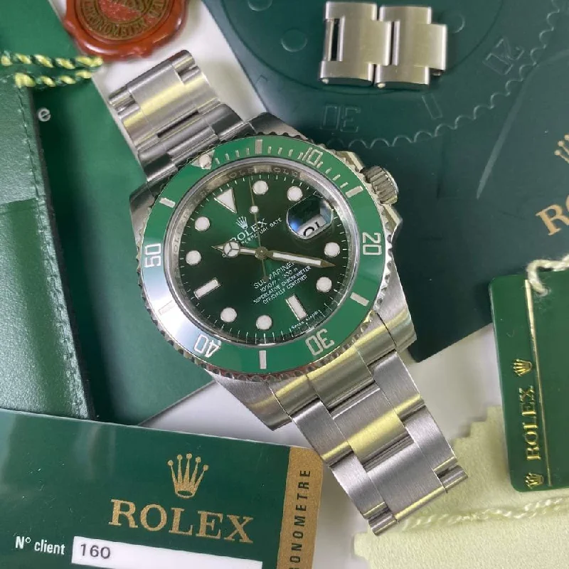 Women's Rolex Everyday Wear Watches-Rolex Submariner 116610LV Hulk (2012)