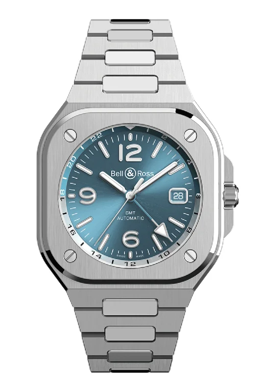 Men's European Made Dress Watches for Sophistication-Bell & Ross BR05 GMT Steel BR05G-PB-ST/SST
