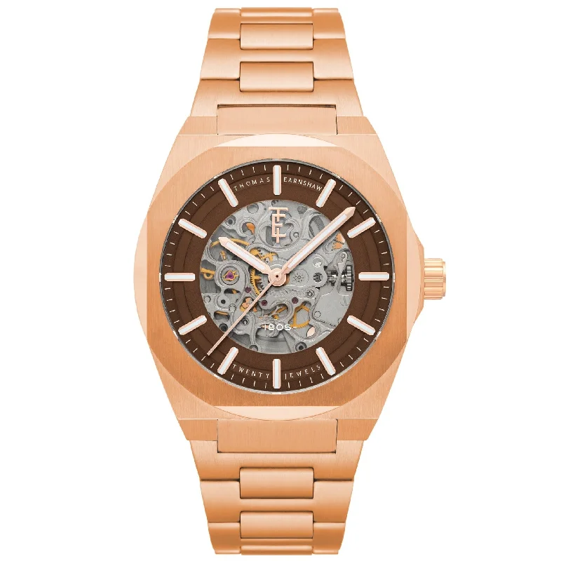 Men's Mechanical Movement Design Dress Watches with Complications-Thomas Earnshaw Fowler Skeleton Automatic Watch ES-8263-88