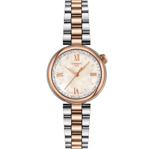 Women's Heritage Watches with Compass Calibration-Tissot T-Lady Desir White Mother-Of-Pearl Dial Women 28mm T1520102211800
