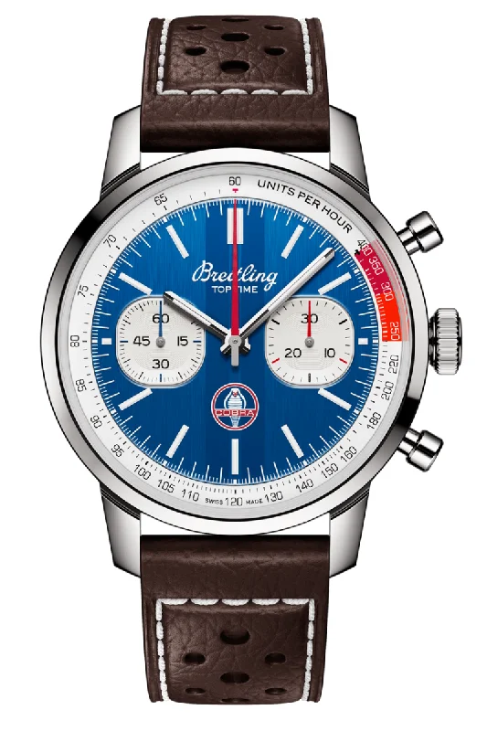 Men's Monogrammed Dress Watches for Wedding Parties-Breitling Top Time B01 Shelby Cobra Chronograph AB01763A1C1X1