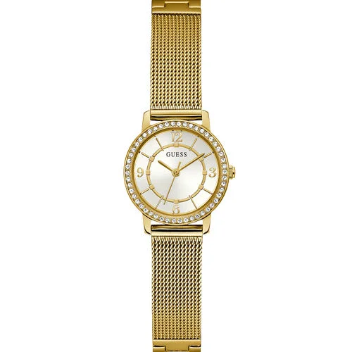 Women's Pilot Watches with Countdown Timer-Guess Melody White Dial Women 28mm GW0534L2