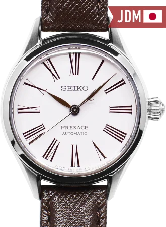 Men's Seiko Thick Case Style Watches-Presage Automatic Ladies Craftsmanship Enamel Cherry Blossom Pink Ref. SRRX001