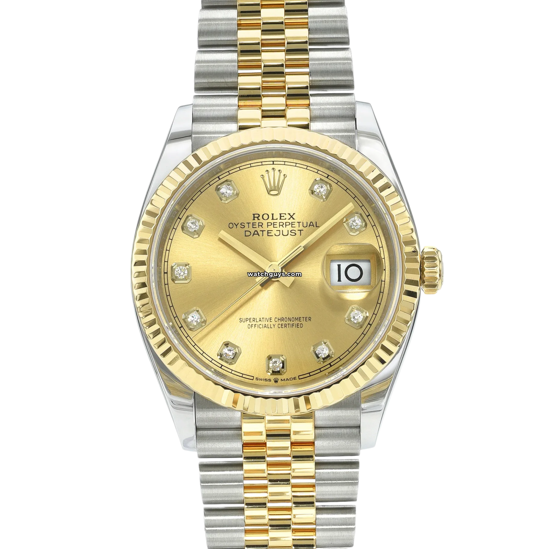 Women's Rolex Cushion Case Style Watches-Rolex Datejust 126233 Champagne Diamond Jubilee