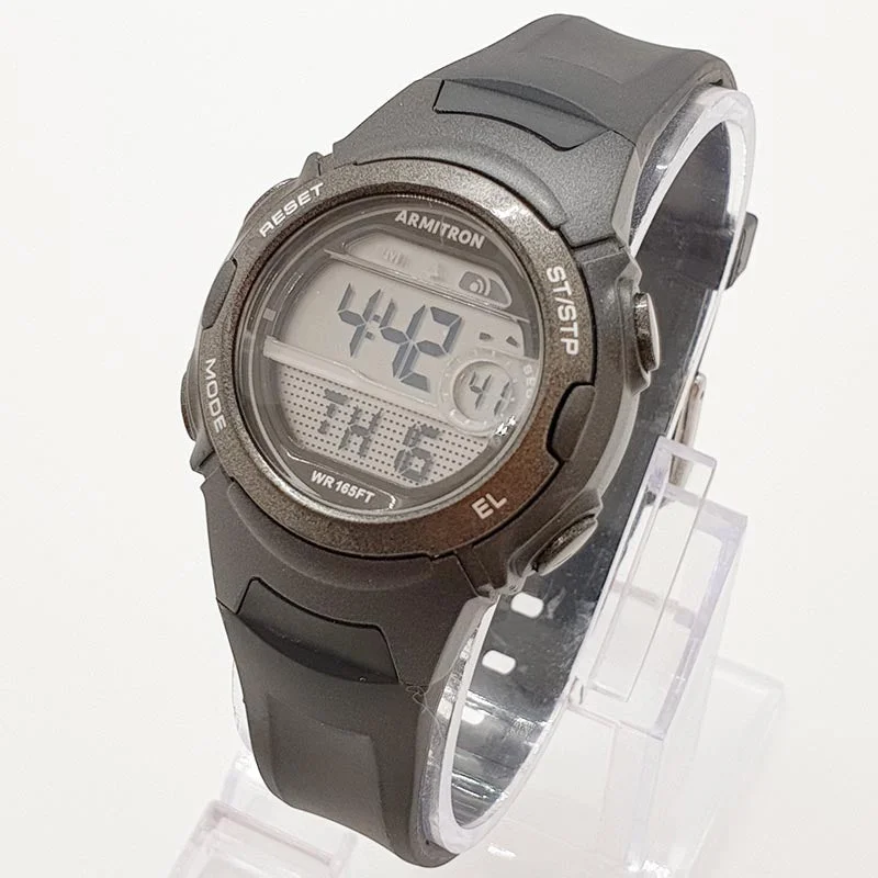 Women's Pilot Watches for Retro Charm-Vintage Armitron Digital Alarm Watch | Black Sports Watch for Women