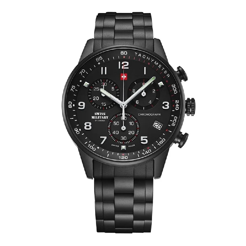 Men's Military Watches for Customs Enforcement-Quartz Chronograph Chronograph 41mm Stainless Steel Band
