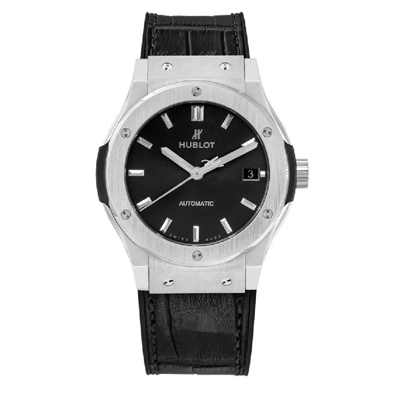 Men's Quartz Watches with Pilot's Watch Design-HUBLOT, CLASSIC FUSION TITANIUM
