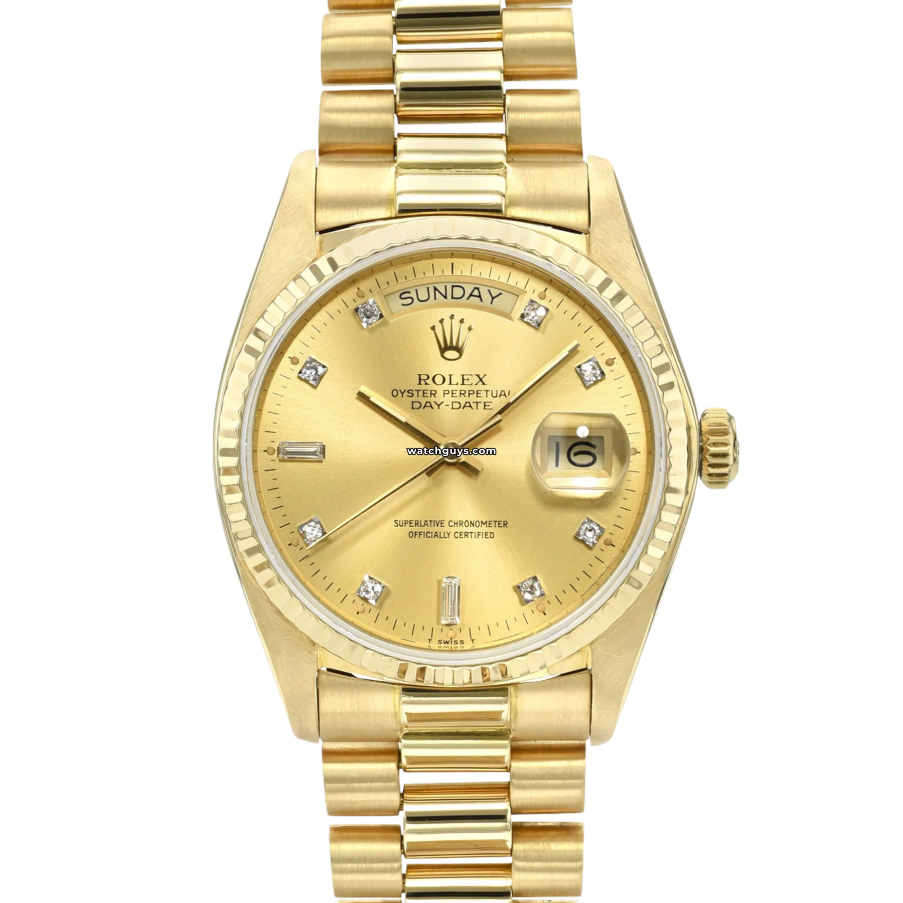 Women's Rolex International Brand Style Watches-Rolex Day-Date 18038 Champagne Diamond