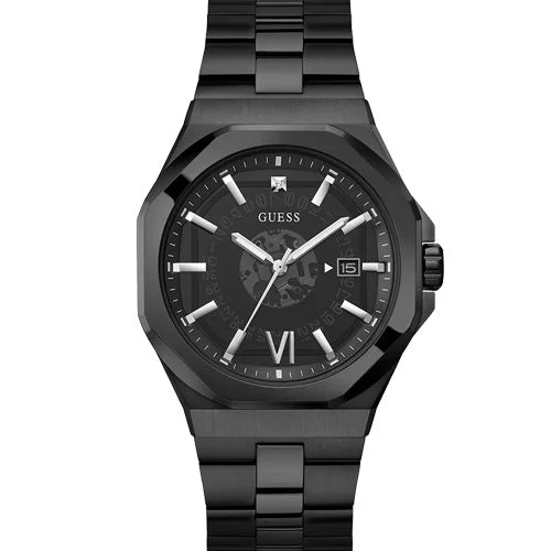 Women's Pilot Watches with Advanced Materials-Guess Emperor Black Dial Men 42mm GW0573G3