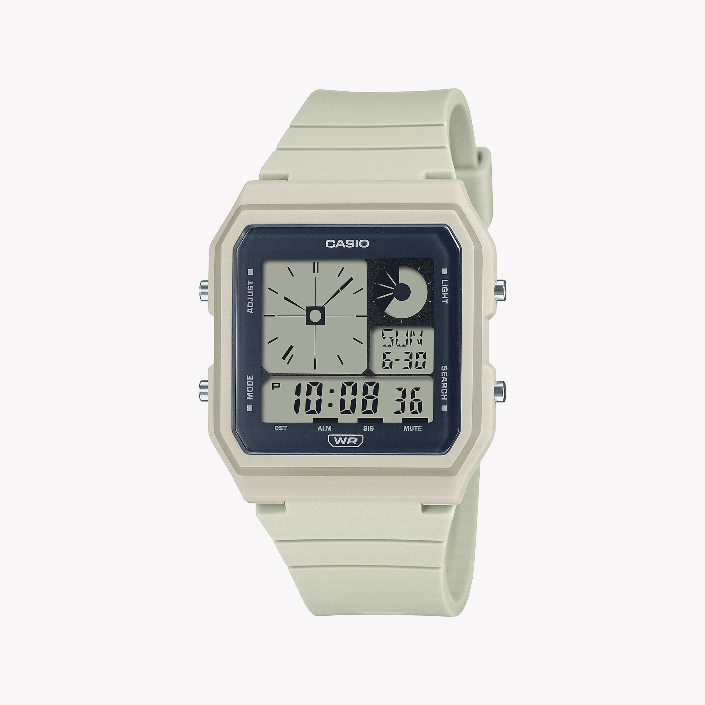 Men's Digital Watches for Retro Charm-CASIO LF-20W-8ADF MODERN CLASSIC - EMBRACE EVERY MOMENT Unisex Watch with sleek white resin band and digital display