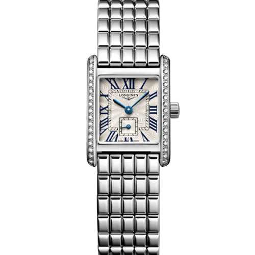 Women's Pilot Watches with Personalized Style Inspiration-Longines Mini Dolcevita Silver Flinque Dial Women 21.5mm