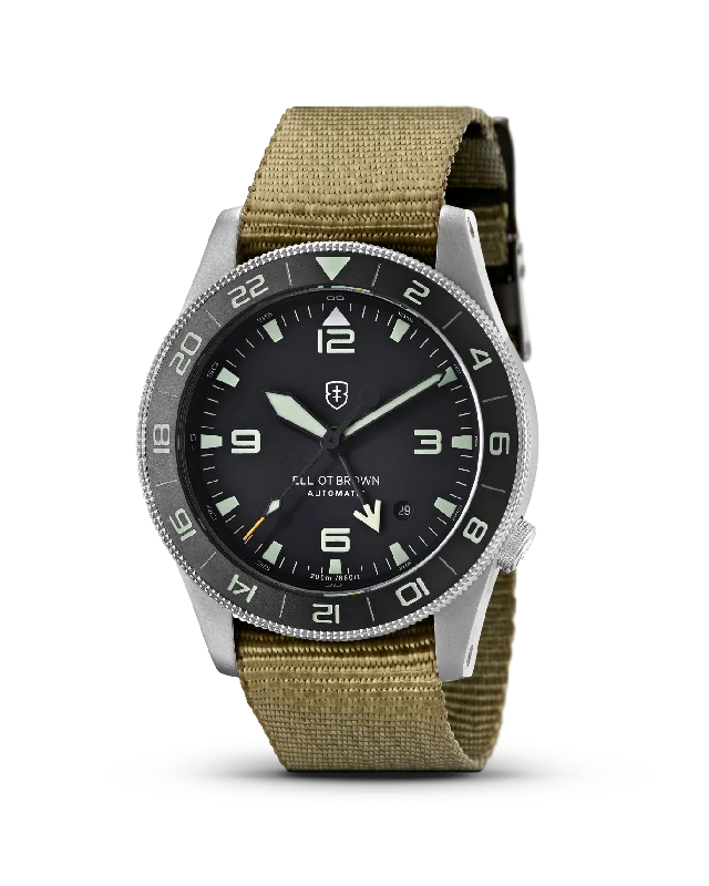 Men's Military Watches with Community Engagement-HOLTON AUTO GMT: EBINOX 101-A25
