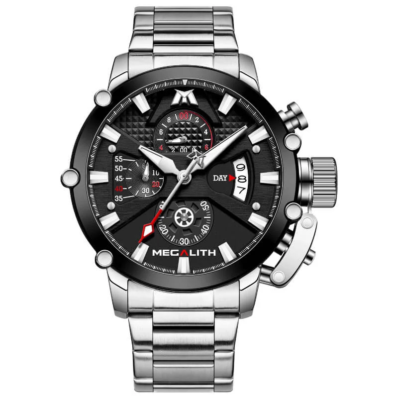 Men's Chronograph Watches for Mountain Climbing-8219M | Quartz Men Watch | Stainless Steel Band