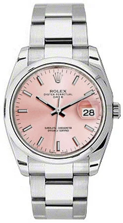 Pink dial index hour markers