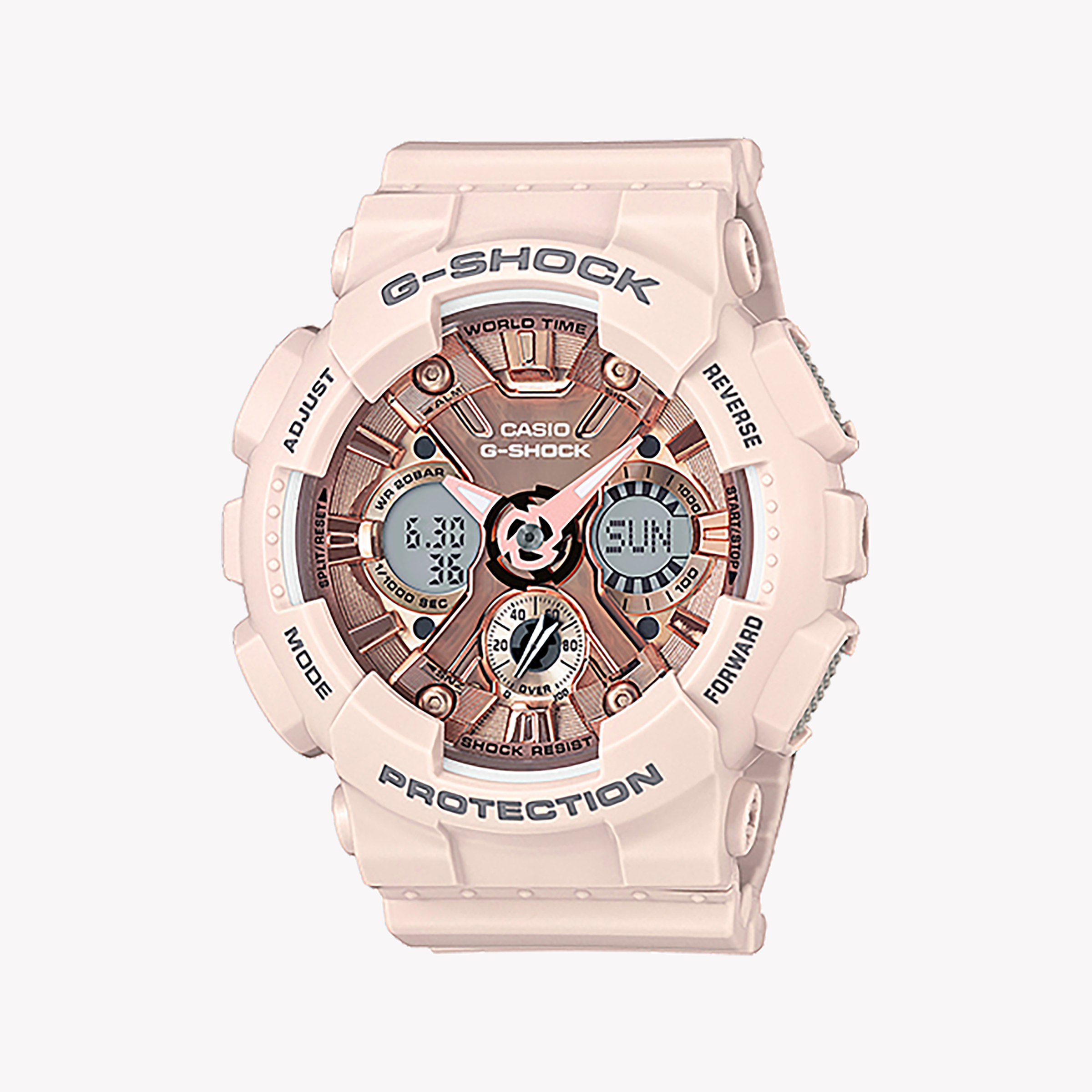 Men's Digital Watches for Temperature Monitoring-G-SHOCK Women's Beige Resin Watch, Digital Dial | GMA-S120MF-4ADR