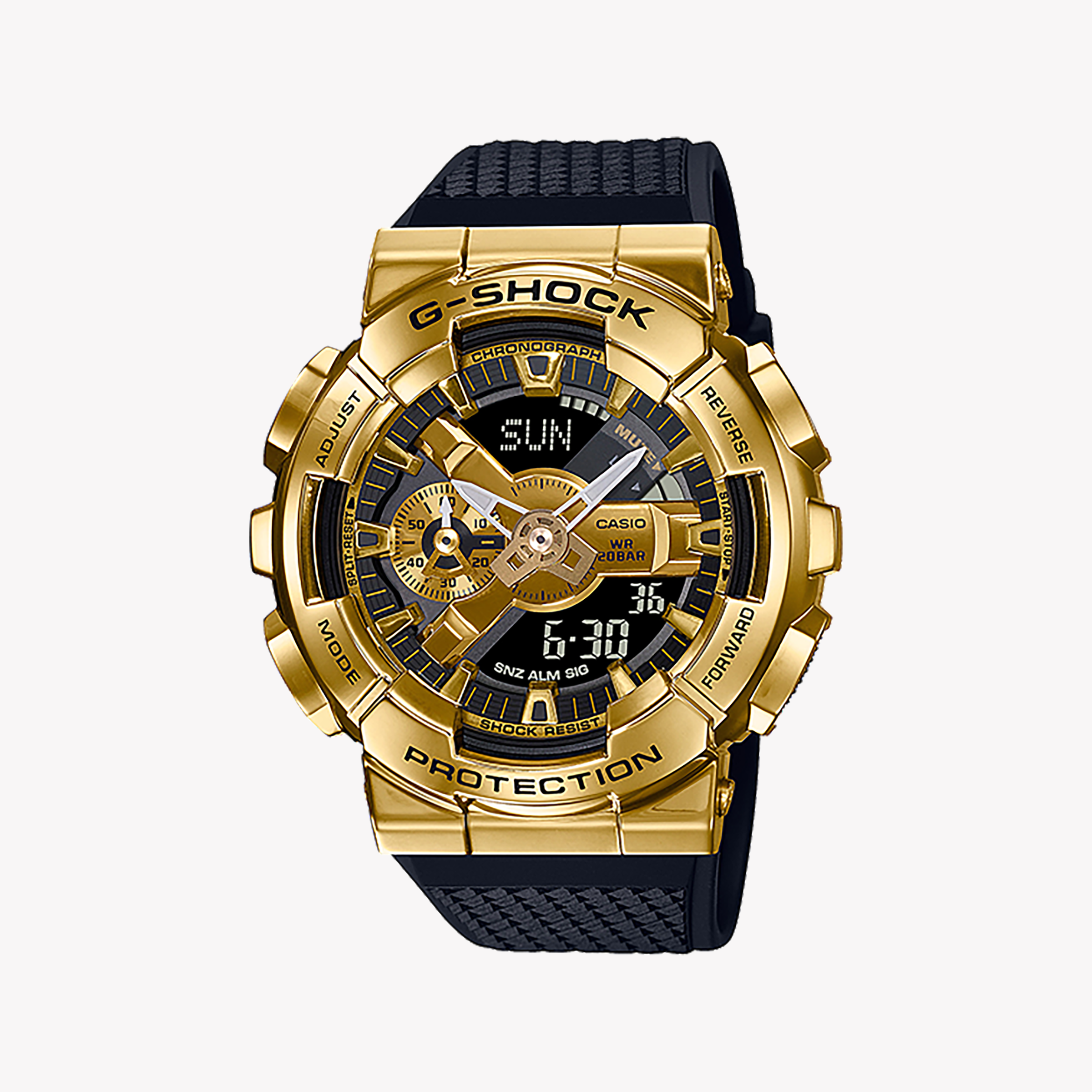 Men's Digital Watches with Thermometer Function-G-SHOCK Men's Gold & Black Watch, Resin Band | GM-110G-1A9DR