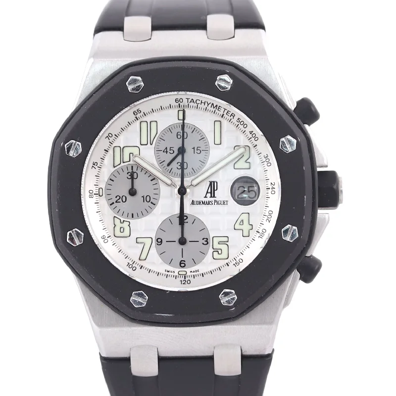 Audemars Piguet Monogrammed Style Watches for Women-2019 Service Audemars Piguet Royal Oak Offshore 42mm Rubber White 25940 Watch