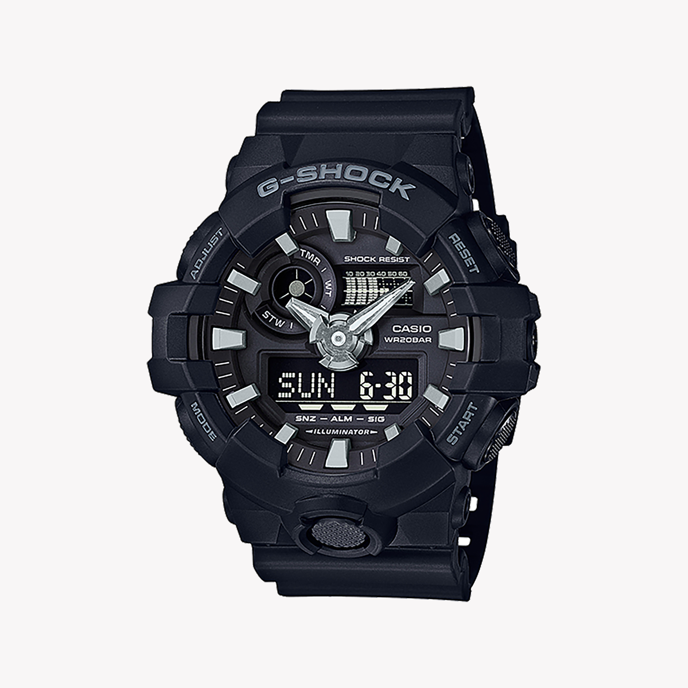 Men's Digital Watches with Altimeter Calibration-G-SHOCK Men's Black Resin Watch, Sporty Design | GA-700-1B