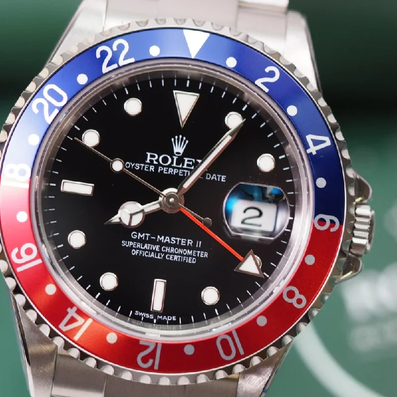 Women's Rolex Christmas Gift Design Watches-Rolex GMT Master II 16710BLRO (Stick Dial)