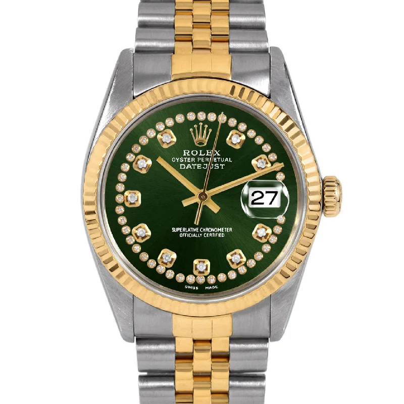 men's Rolex watches with white dials -​Rolex Datejust 36mm | 16013-GRN-STRD-FLT-JBL