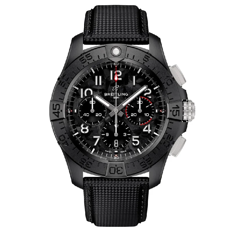 Women's Chronograph Watches for Fitness Tracking-Breitling Avenger B01 Chronograph 44mm Night Mission Black Dial Ceramic Automatic Gents Watch SB0147101B1X1