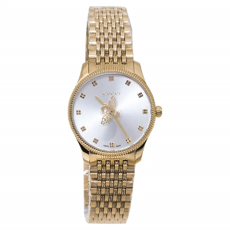 Women's Chronograph Watches with Heart Rate Monitoring-Gucci Women's  YA1265021 G-Timeless Gold-Tone Stainless Steel  Watch