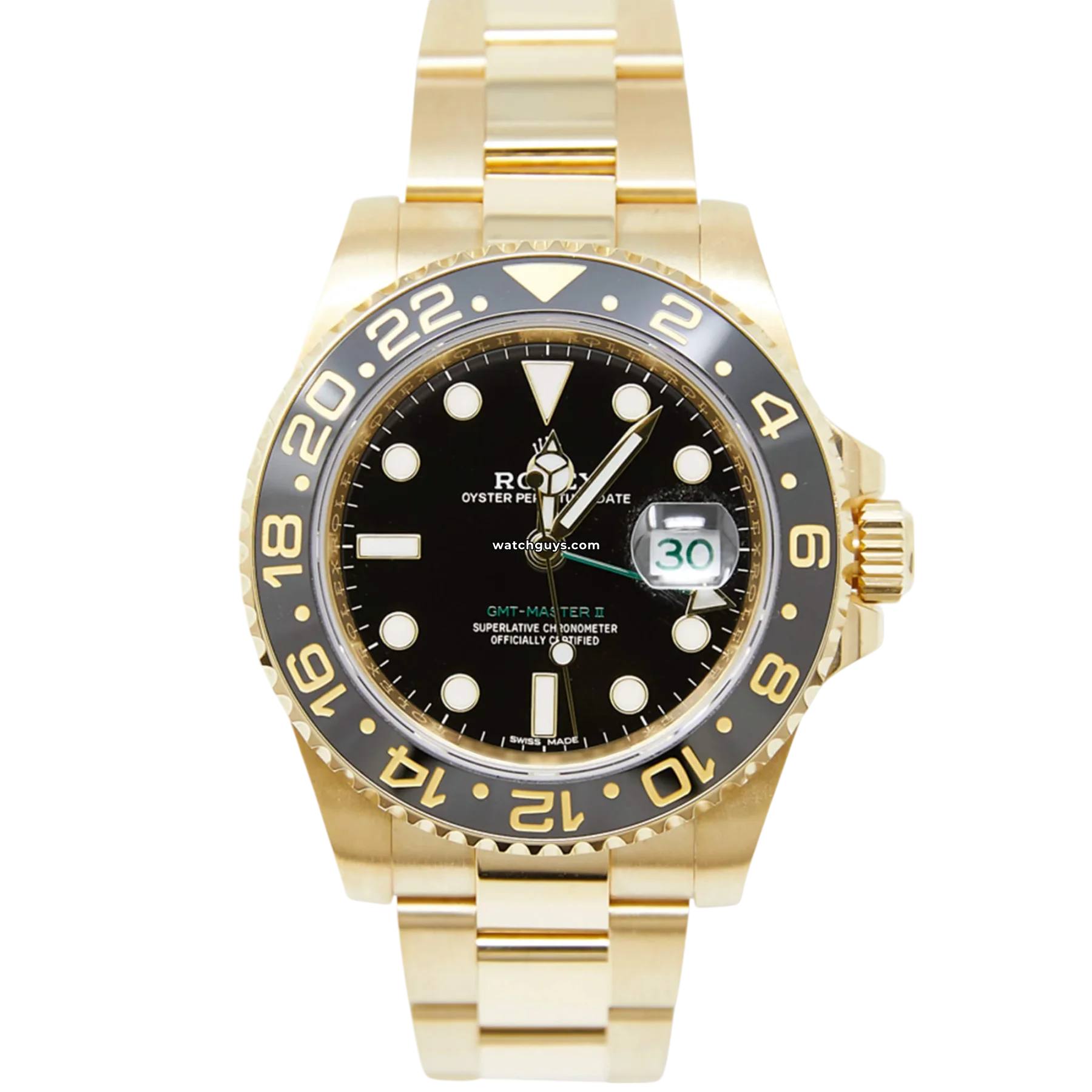 Women's Rolex Handmade Design Watches-Rolex GMT-Master II 116718LN Yellow Gold