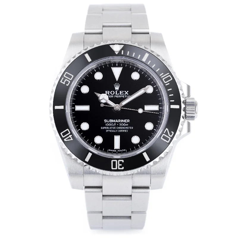 men's Rolex watches with linen dial -​Rolex Submariner Non-Date | REF. 114060 | Stainless Steel | Box & Papers | 2019