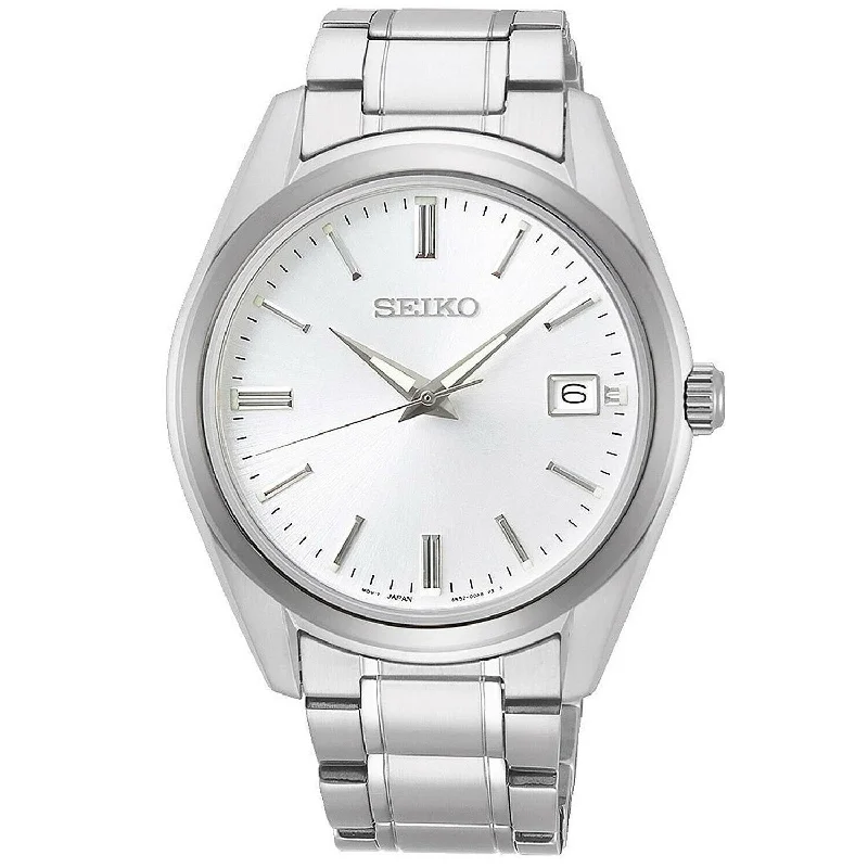 Men's Chronograph Watches for Law Enforcement-Seiko Men's SUR307 Essentials Stainless Steel Watch