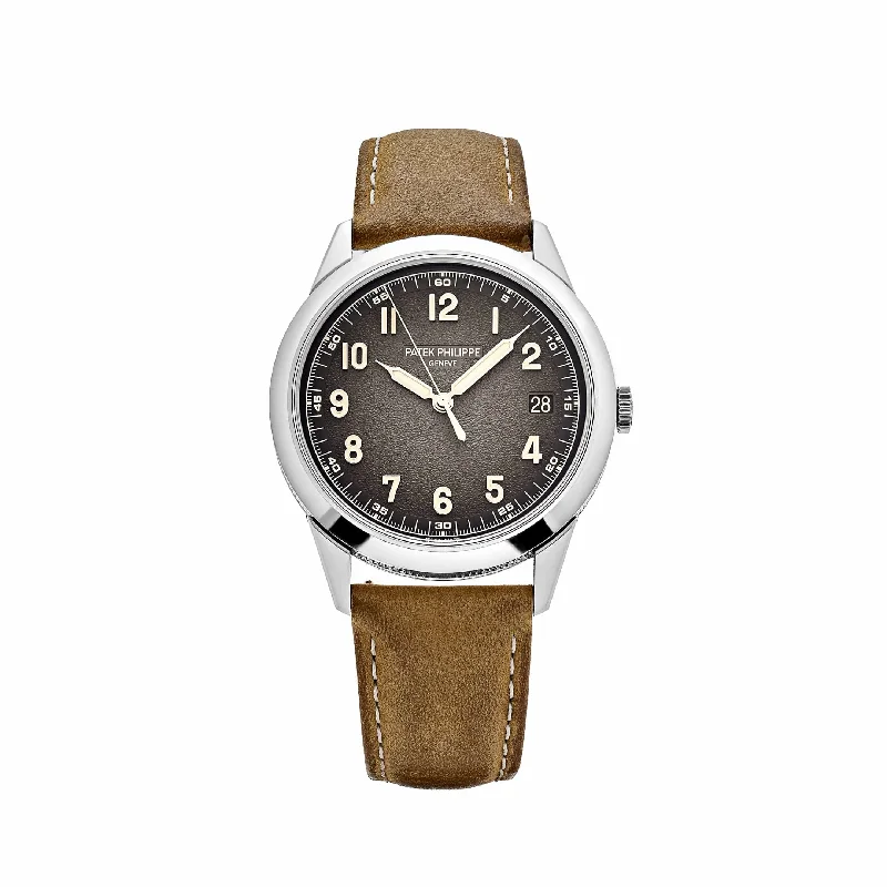 Men's Patek Philippe Watches with Anniversary Editions-Patek Philippe Calatrava 5226G-001 White Gold Charcoal Dial Date (2023)