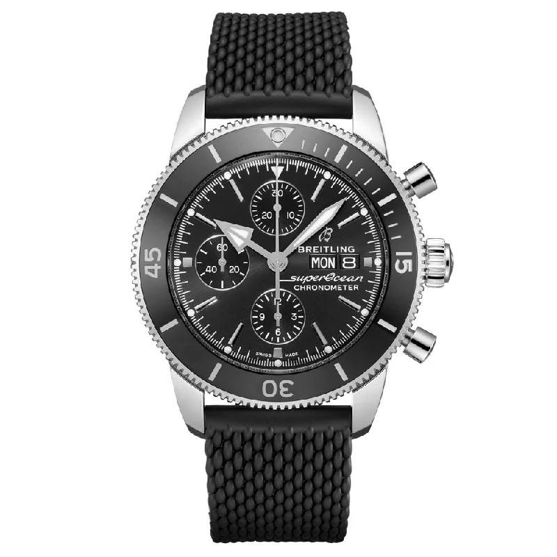 Women's Chronograph Watches for Modern Aviation-Breitling Superocean Heritage Chronograph 44mm Black Dial Automatic Gents Watch A13313121B1S1