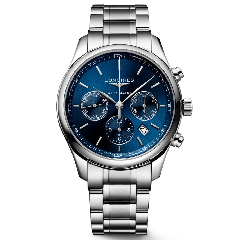 Women's Chronograph Watches with GPS Navigation-Longines Master Collection 42mm Blue Dial Automatic Chronograph Gents Watch L2.759.4.92.6