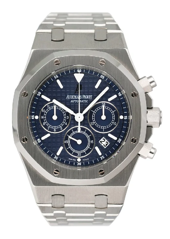 Men's Audemars Piguet Wedding Design Watches-Audemars Piguet Royal Oak 25860ST Blue Dial Mens Watch Box Papers