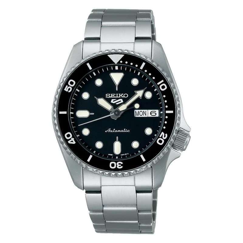 Men's Seiko Rectangular Case Style Watches-Seiko 5 Sports SKX Midi Black Watch - SRPK29K1