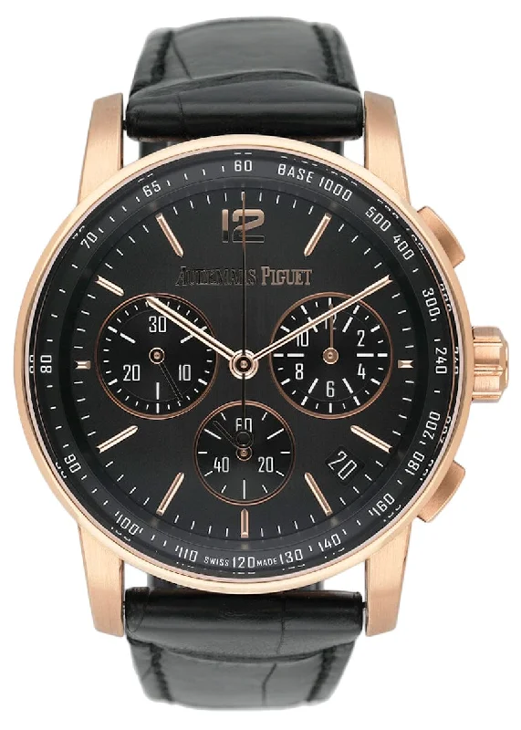 Men's Audemars Piguet Everyday Wear Watches-Audemars Piguet Code 11.59 26393NR Smoked Grey Dial Mens Watch Box Papers