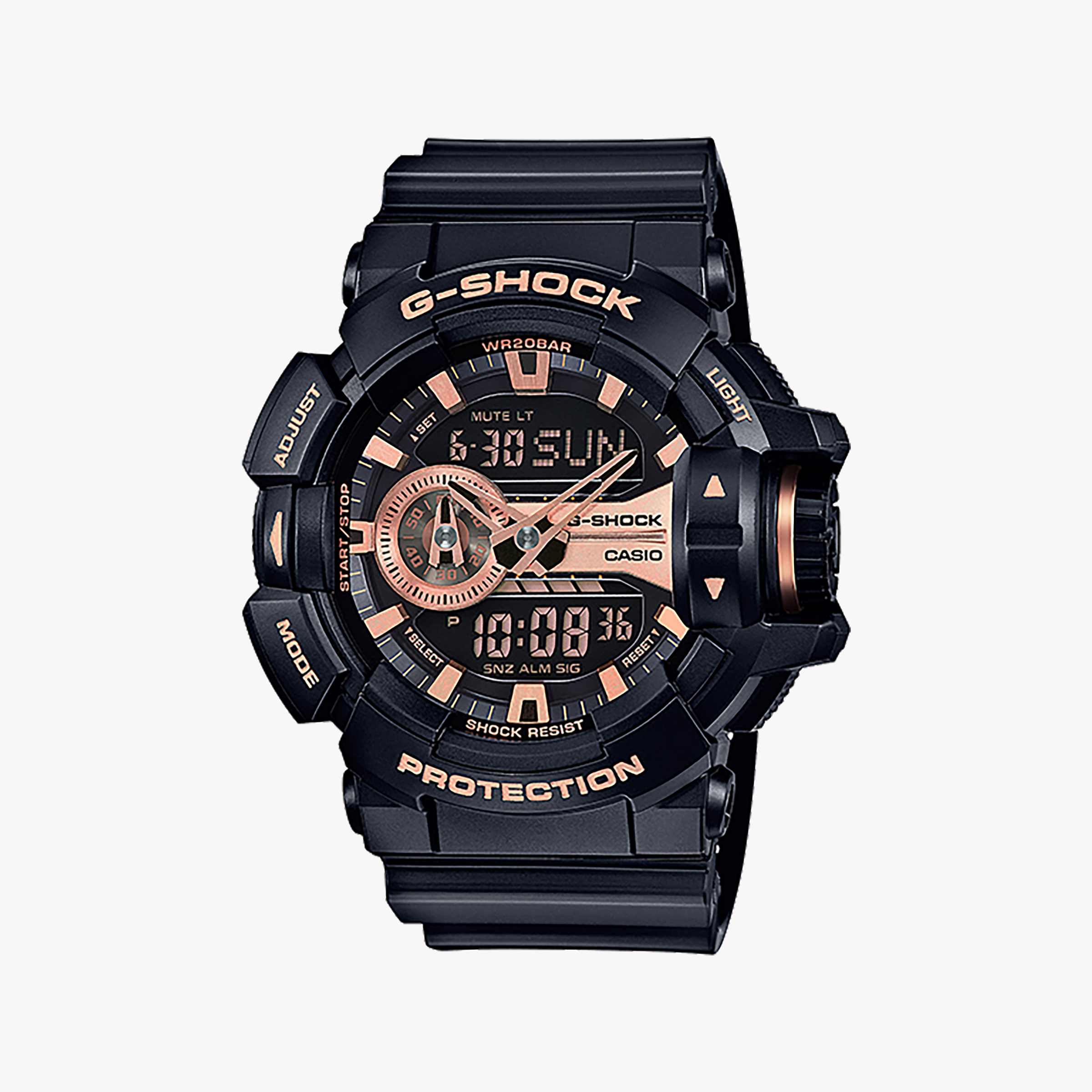 Men's Digital Watches for Travelers-CASIO G-SHOCK GA-400GB-1A4 - BOLD ADVENTURE SERIES Men’s Watch with black resin band and vibrant digital dial
