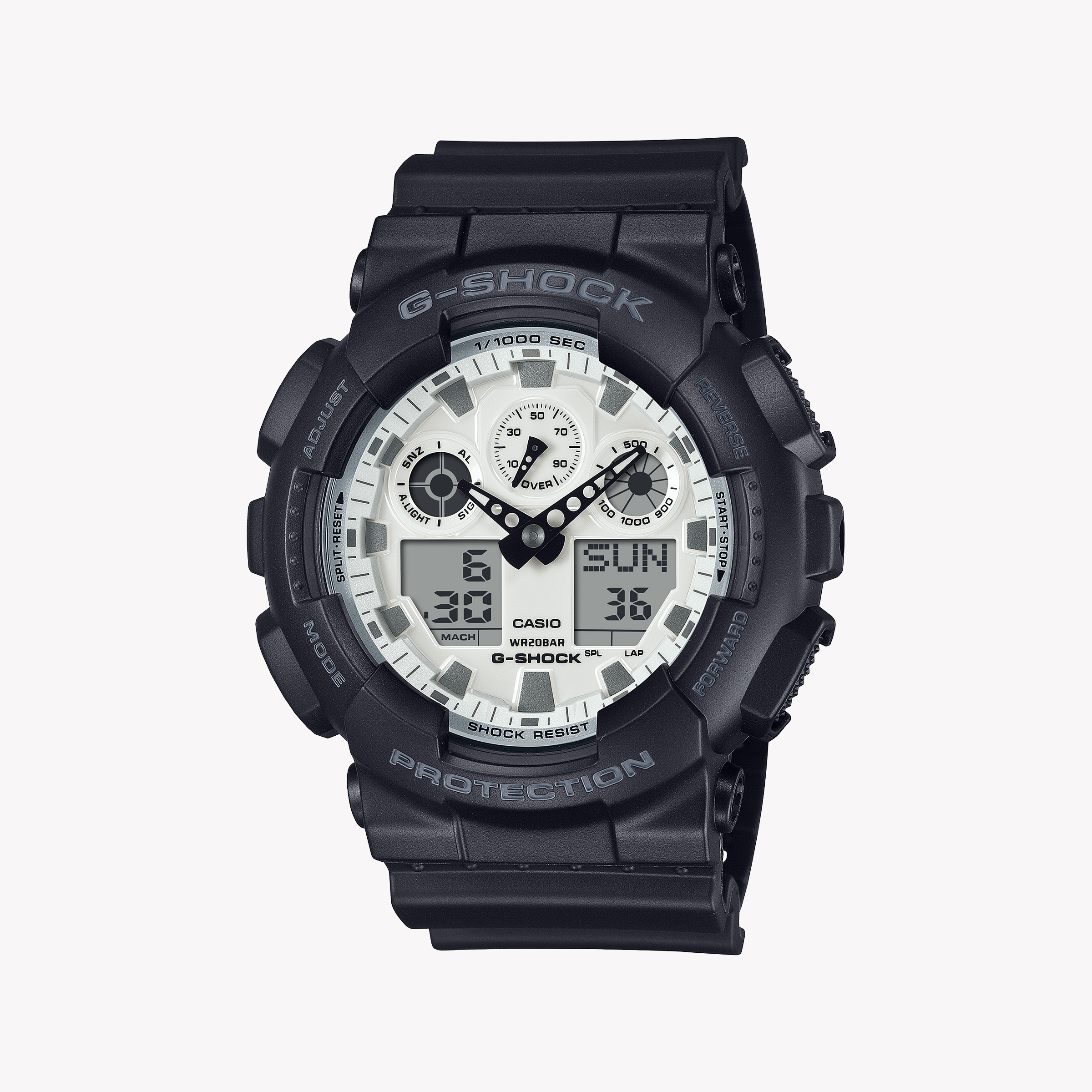 Men's Digital Watches for Radio Communication-Casio G-SHOCK Men's Black Resin Watch, Digital | GA-100WD-1AER
