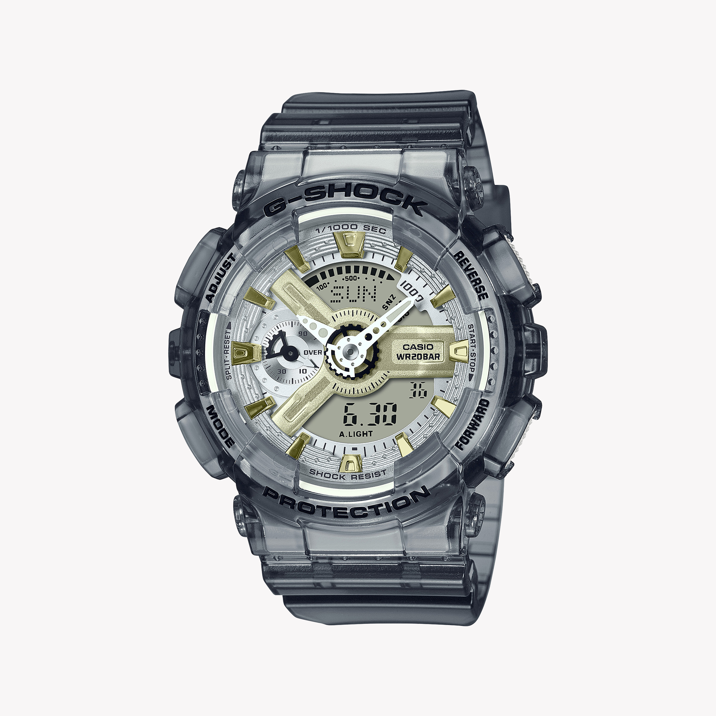 Men's Digital Watches with UV Sensor-G-SHOCK Men's Gray Resin Watch, Digital Display | GMA-S110GS-8ADR