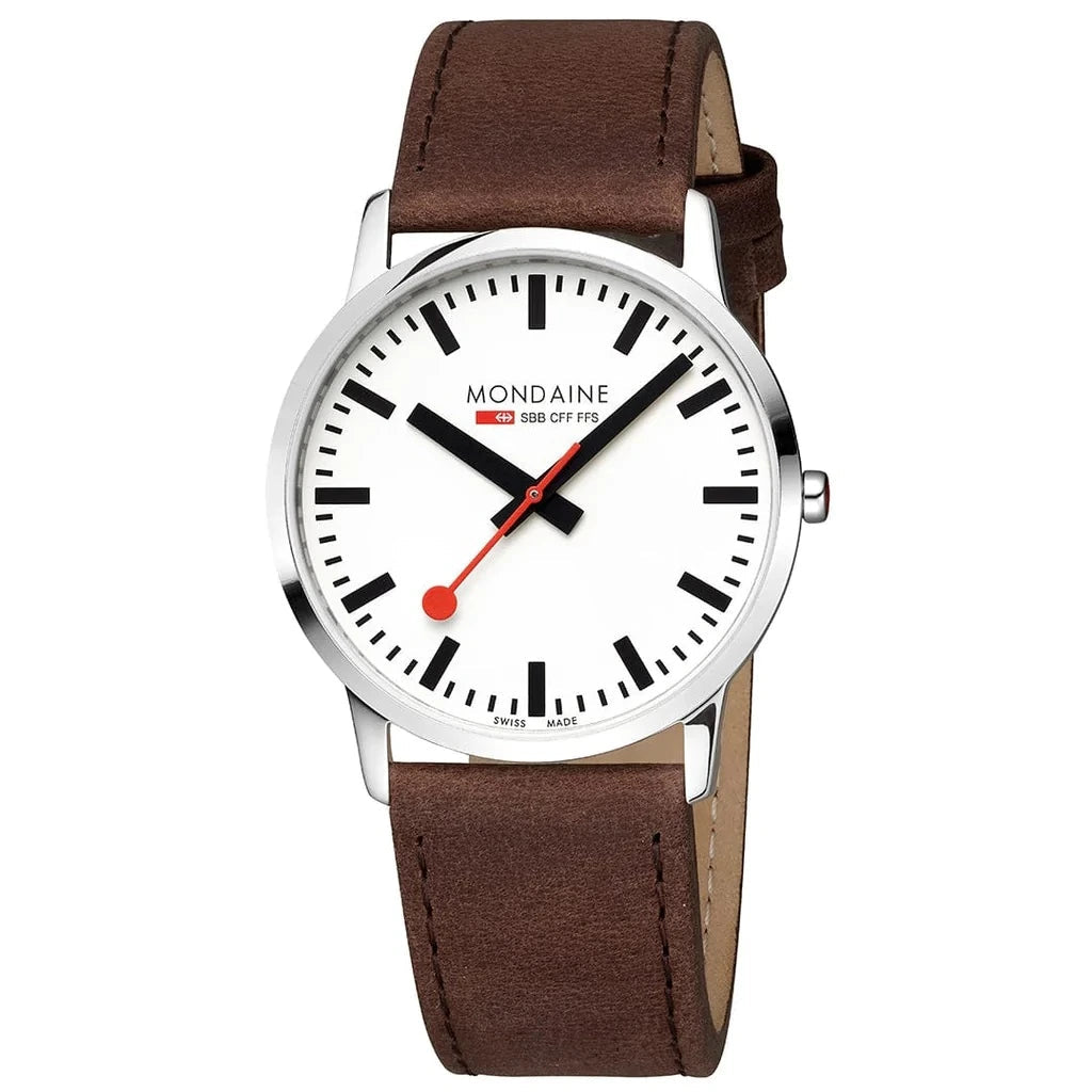 Men's Classic Design Dress Watches for Timeless Elegance-Mondaine Simply Elegant Men's Brown Watch A638.30350.12SBG