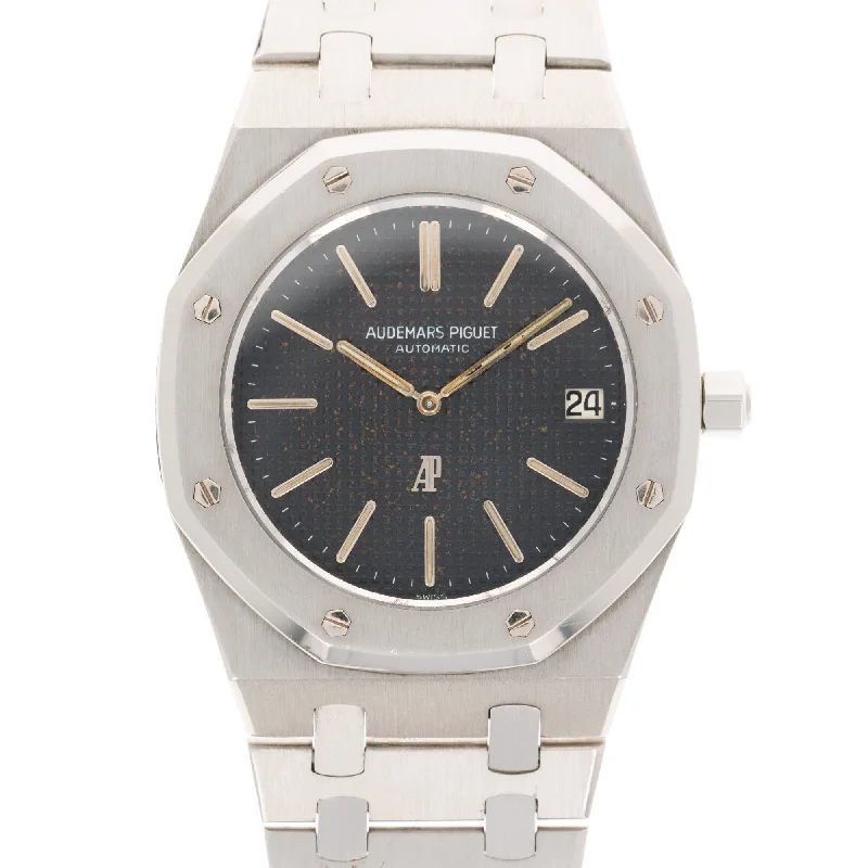 Men's Audemars Piguet Minimalist Design Watches-Audemars Piguet Steel Transitional Jumbo Royal Oak Ref. 5402 Rare No Serial Watch