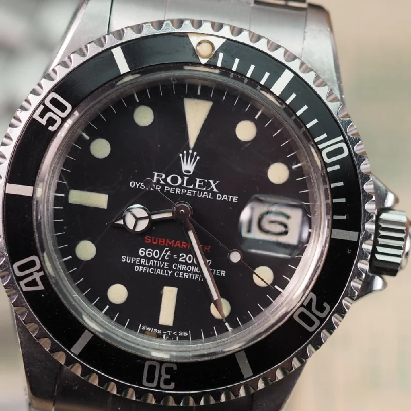 Women's Rolex Designer Design Watches-Rolex Submariner 1680 Single Red (1973)